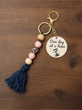 Tassel Keychain/ Wristlet with Silicone Beads | Customizable